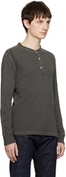 RRL Black Button Henley