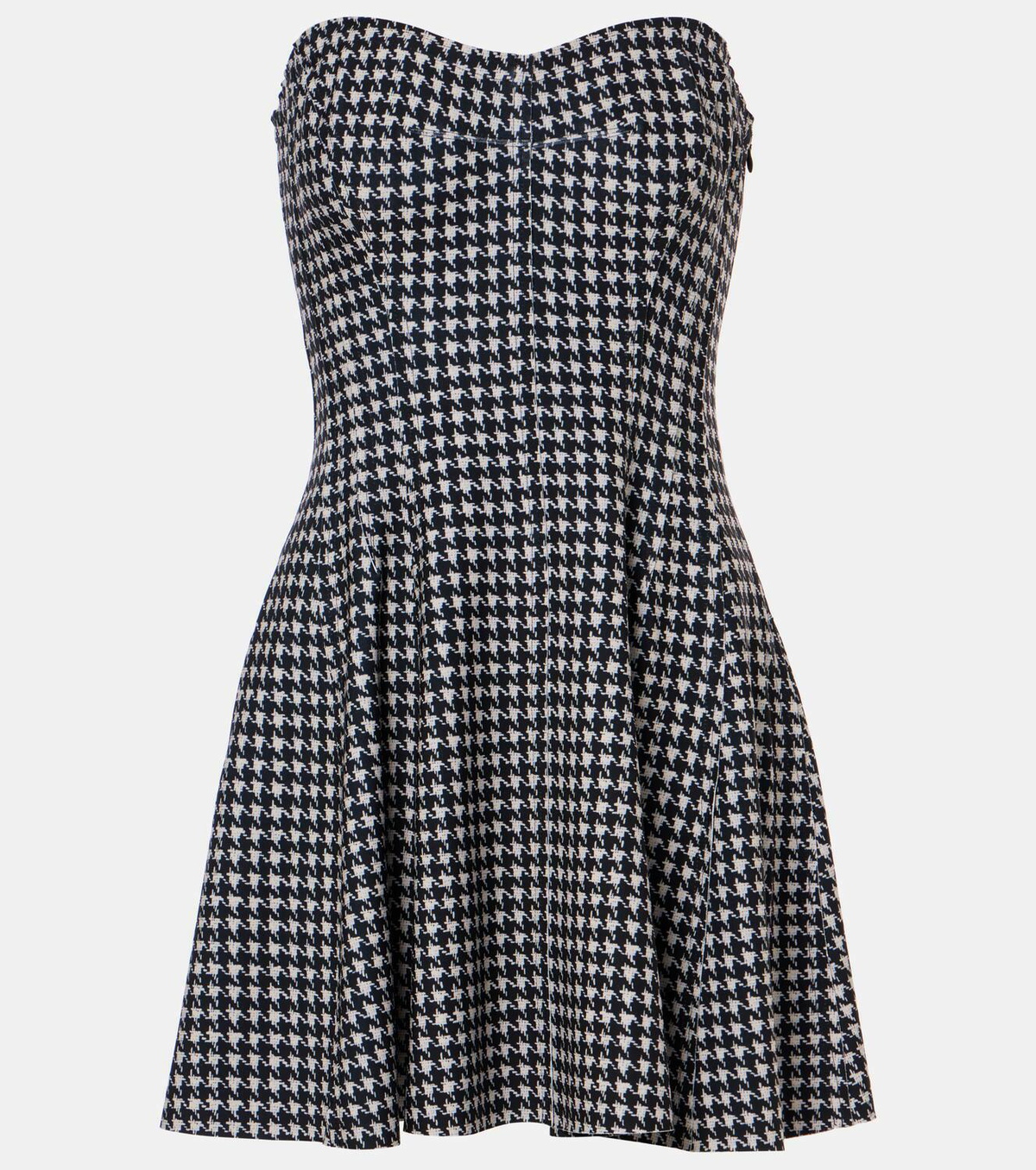 Norma Kamali Strapless Grace houndstooth minidress Norma Kamali