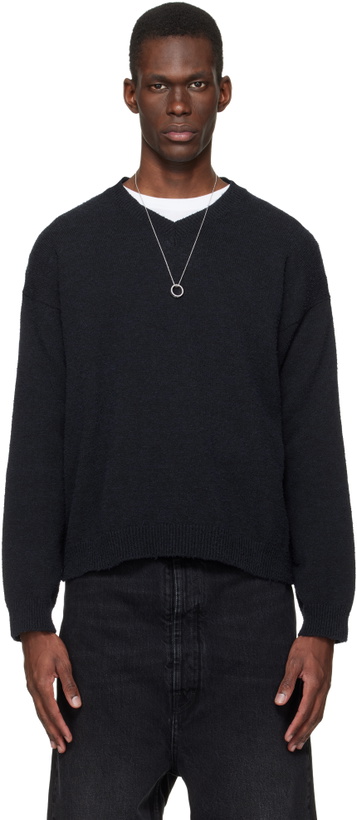 Photo: Maison Margiela Navy Boucle Sweater