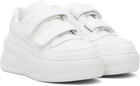 Acne Studios White Velcro Strap Platform Sneakers