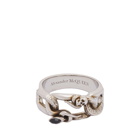 Alexander McQueen Men's Snake & Skull Ring in Silver