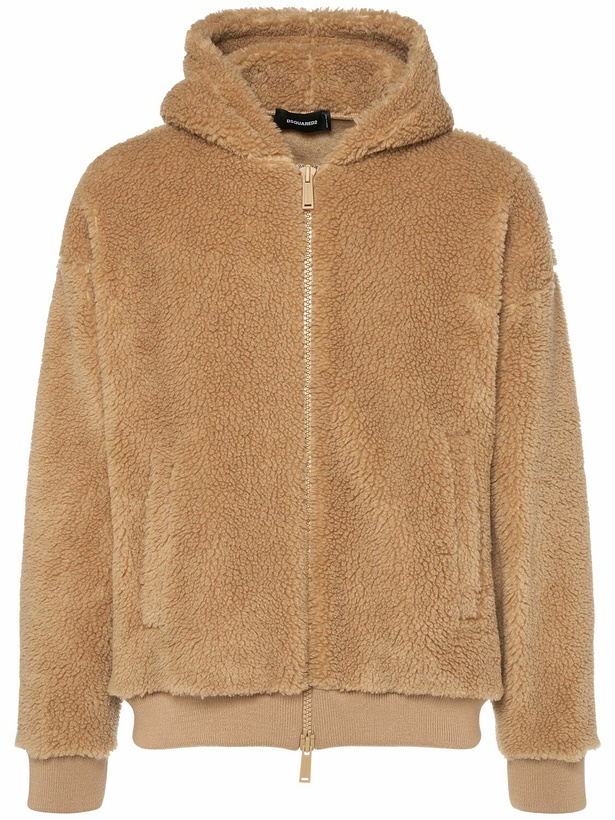 Photo: DSQUARED2 Relax Fit Zipped Teddy Hoodie