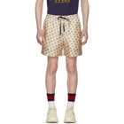 Gucci Ivory All Over Logo Stamp Shorts
