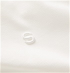 Sacai - Zip-Detailed Logo-Embroidered Cotton-Piqué T-Shirt - White