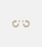 Sydney Evan Puffy 14kt gold (585/1000) hoop earrings with diamonds