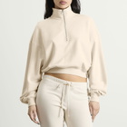 SKIMS Women's Drapey French Terry Half Zip Pullover in Buff