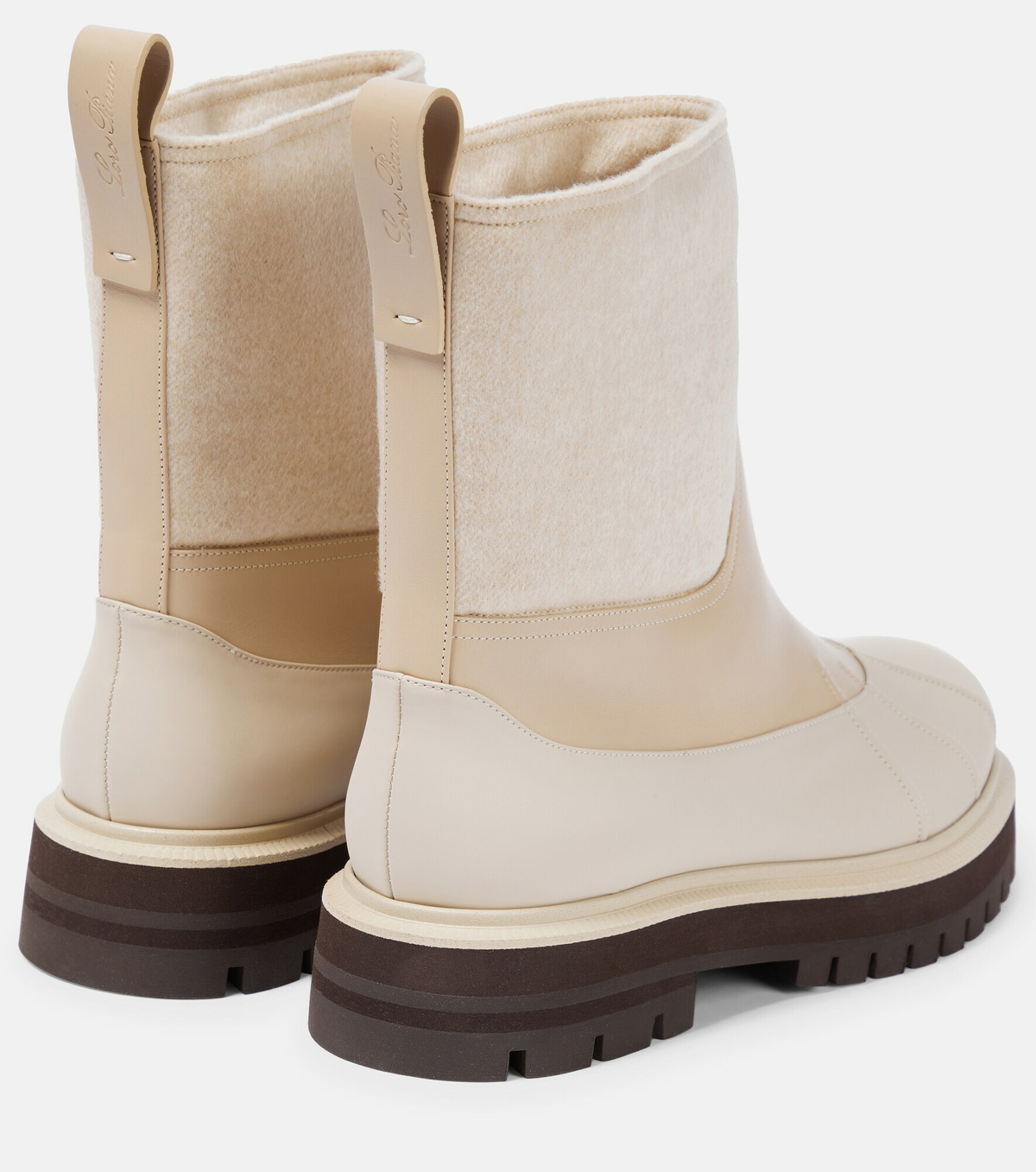 Loro Piana - Regent cashmere, leather and rubber ankle boots