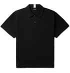 JACQUEMUS - Terraio Herringbone Tape-Trimmed Cotton-Piqué Polo Shirt - Black