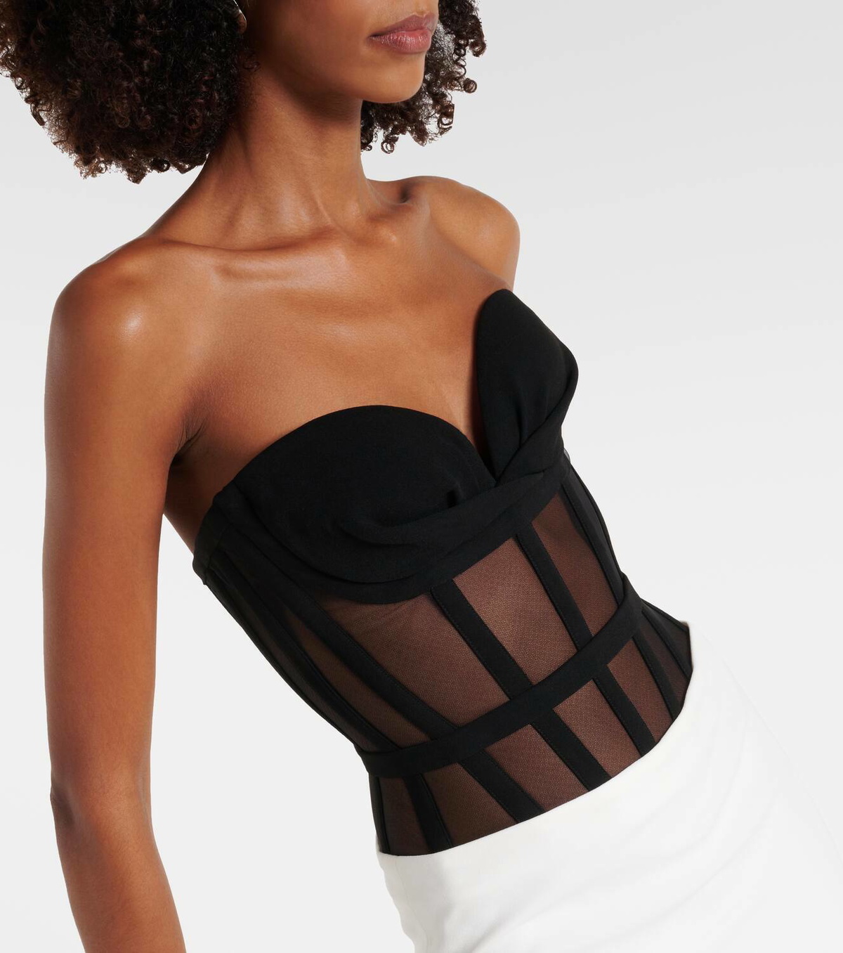 Mônot Bustier crêpe gown
