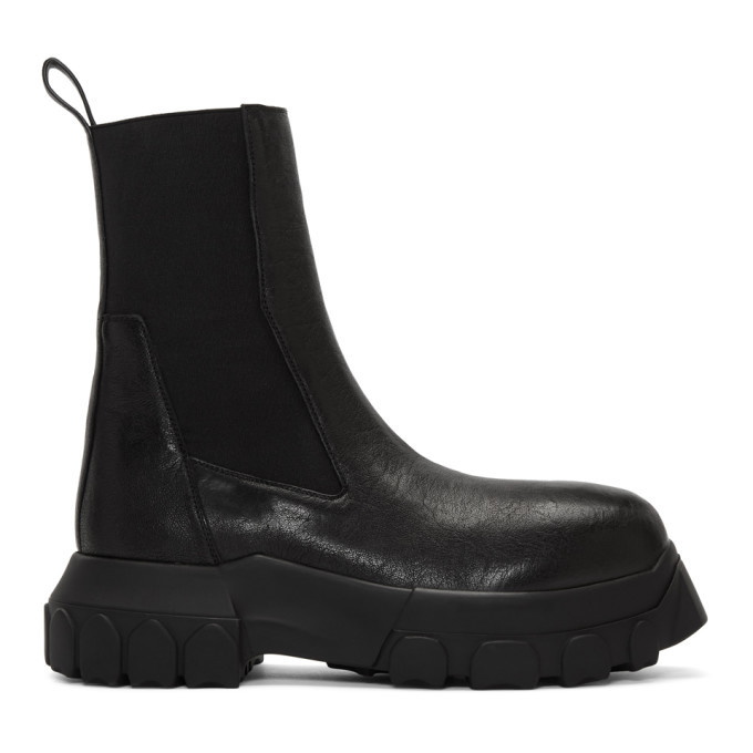 Photo: Rick Owens Black Mega Bozo Tractor Chelsea Boots