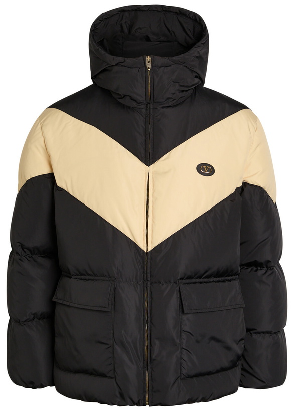 Photo: Valentino Garavani Padded Colour-blocked Shell Jacket Black