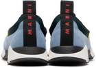 Marni Green & Blue Lycra Lace-Up Running Sneakers