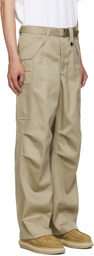 sacai Beige Belted Cargo Pants