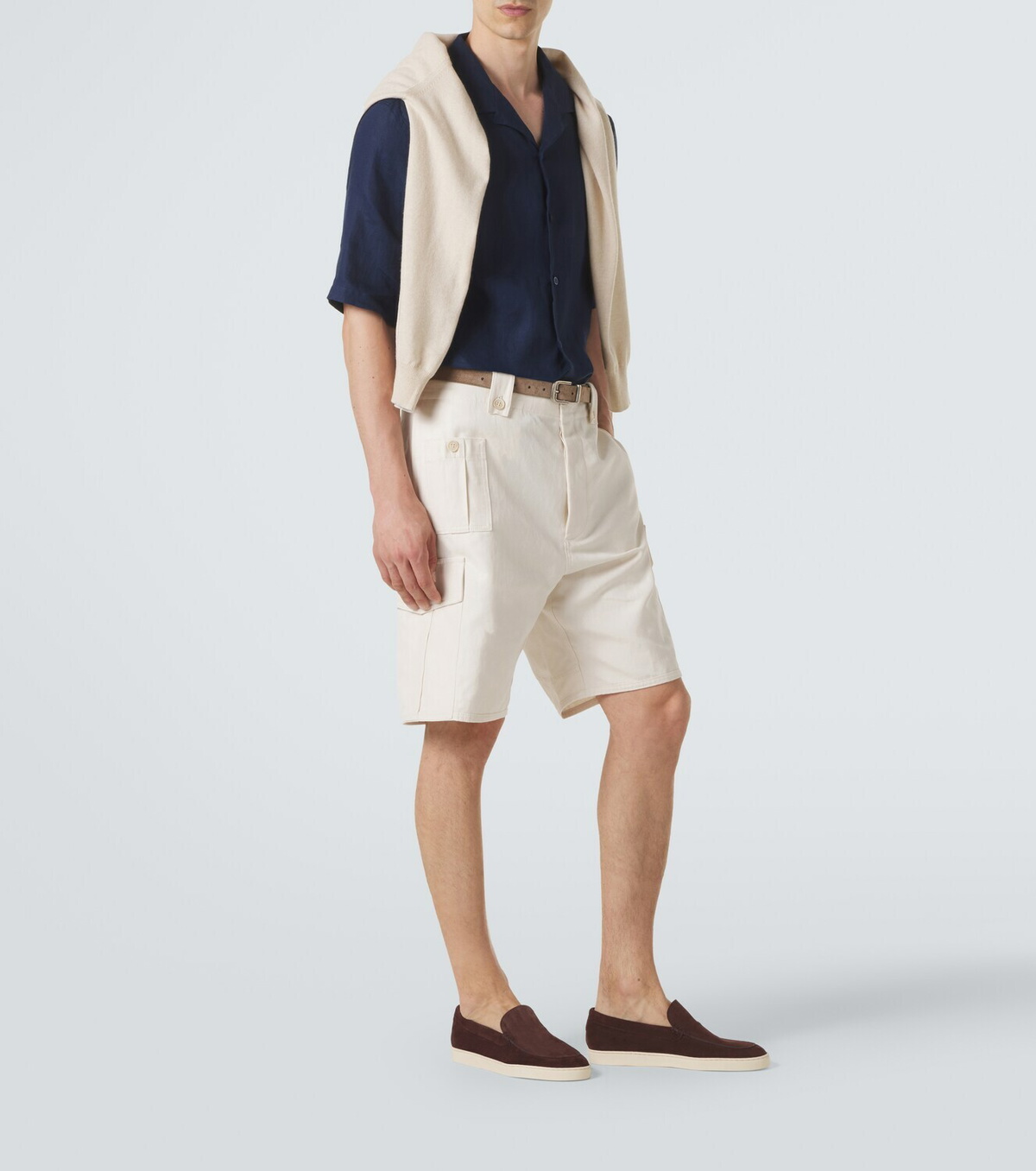 Brunello Cucinelli Chevron suede slip-on shoes