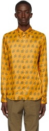 Dries Van Noten Yellow Viscose Printed Shirt