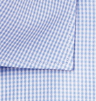 Brioni - Light-Blue Cutaway-Collar Puppytooth Cotton Shirt - Blue