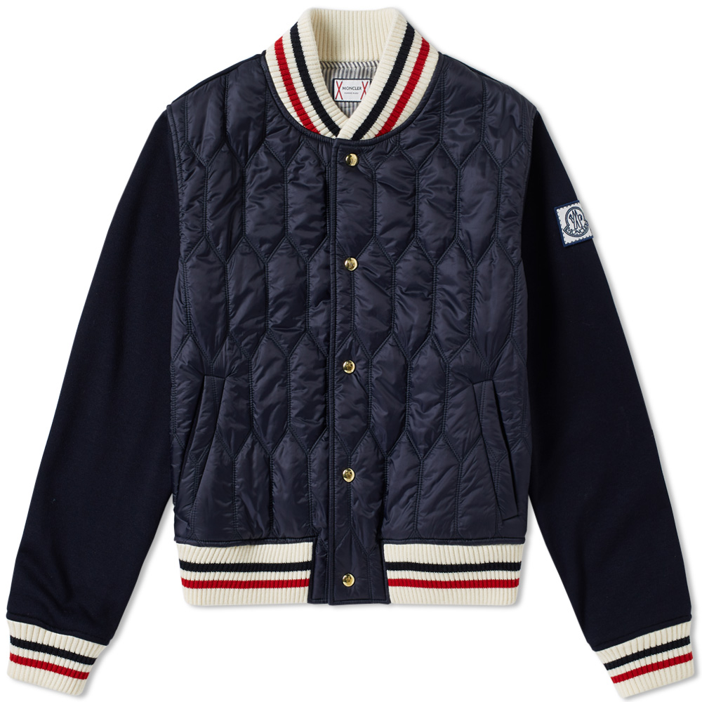 Moncler Gamme Bleu Nylon Jersey Bomber Jacket