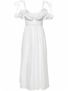 GIAMBATTISTA VALLI - Ruffled Cotton Poplin Midi Dress