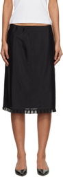 Dunst Black H-Line Laced Midi Skirt
