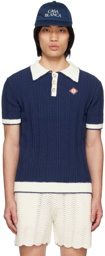 Casablanca Navy Patch Polo