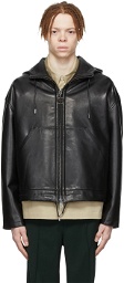 AMI Alexandre Mattiussi Black Leather Jacket