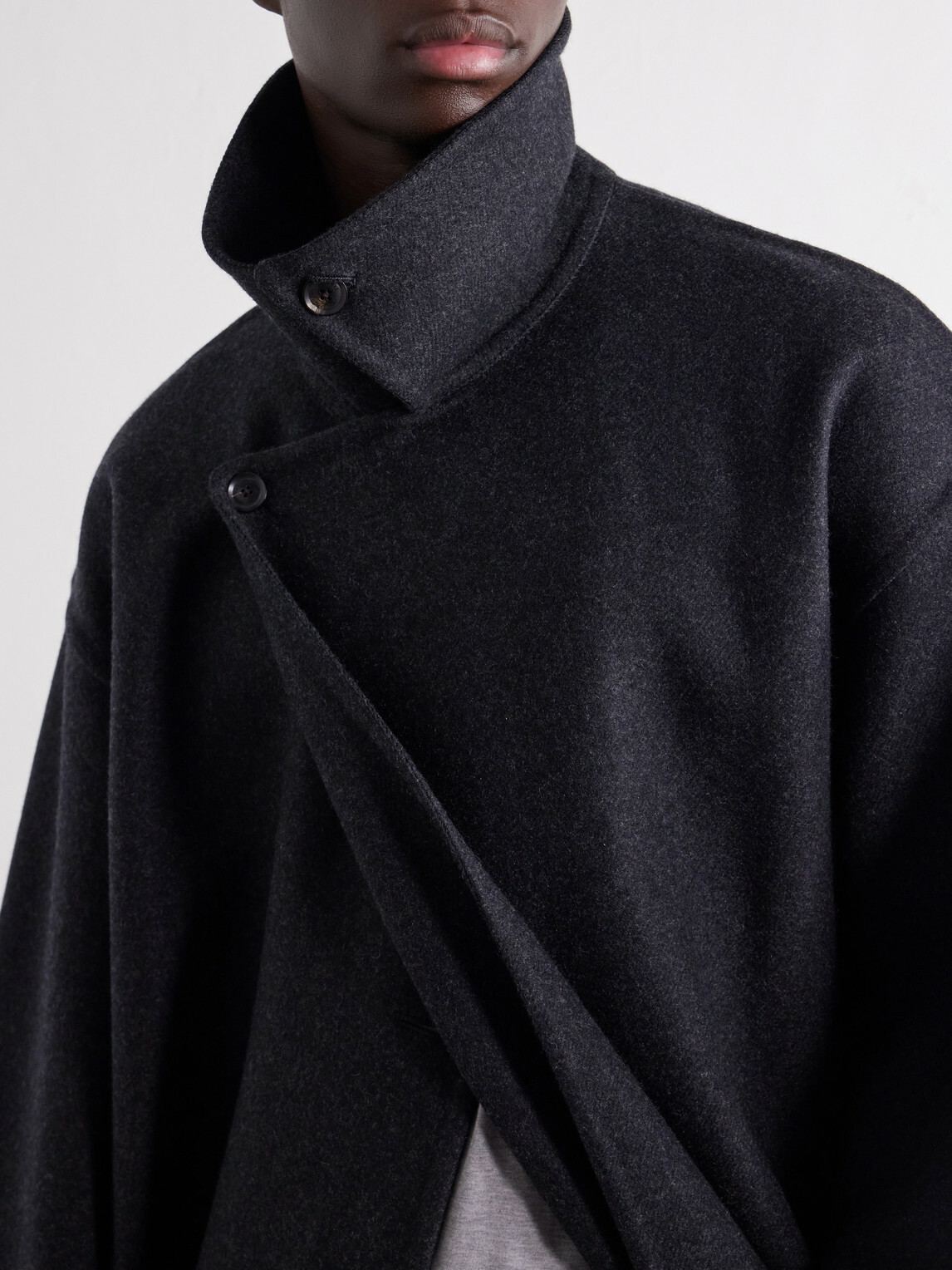 YOKE - Double-Breasted Wool and Cashmere-Blend Felt Coat - Gray
