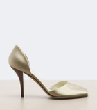 The Row Noor satin peep-toe pumps
