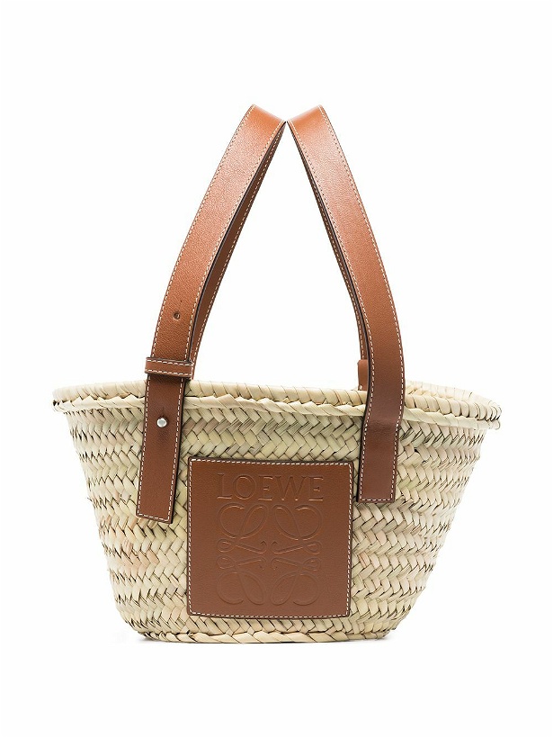 Photo: LOEWE - Basket Small Raffia And Leather Tote Bag