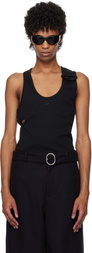 Courrèges Black 90's Rib Cut Out Tank Top