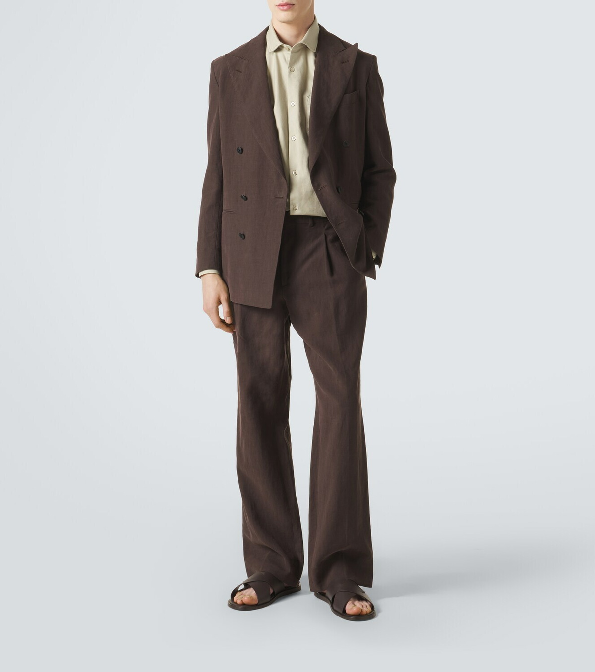 Frescobol Carioca Emilio herringbone denim shirt