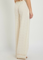Solaqua Giulia Embroidered Wide-leg Trousers Ivory