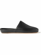 Mulo - Full-Grain Leather Slippers - Black