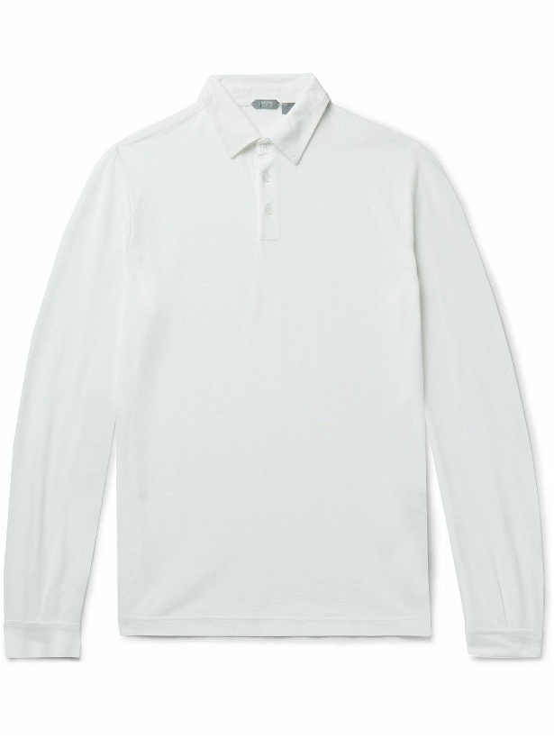 Photo: Incotex - Slim-Fit Ice Cotton-Jersey Polo Shirt - White