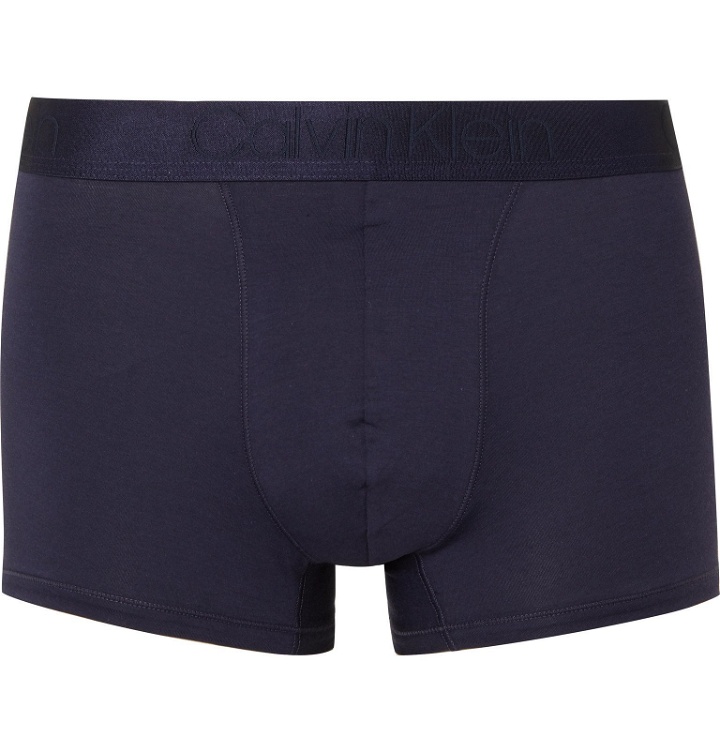 Photo: Calvin Klein Underwear - Stretch-Modal and Cotton-Blend Boxer Briefs - Blue
