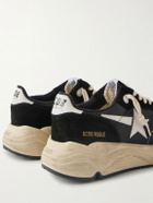 Golden Goose - Running Sole Leather-Trimmed Suede and Shell Sneakers - Black