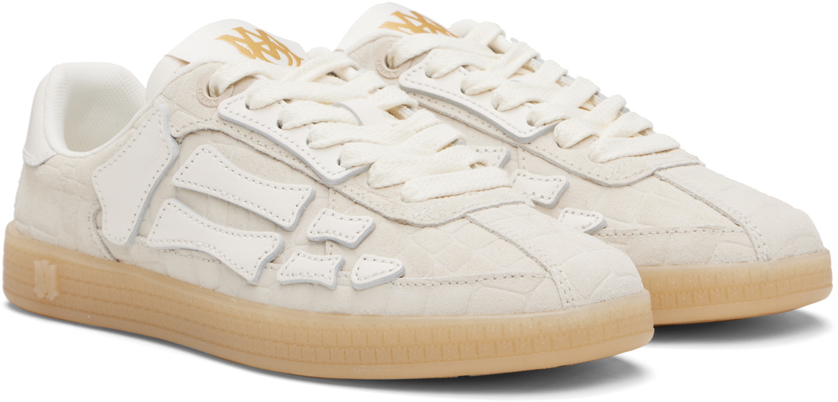 AMIRI Off-White Croc Debossed Pacific Bones Sneakers