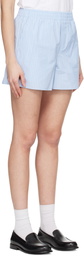 AMI Paris Blue Cotton Elasticated Shorts