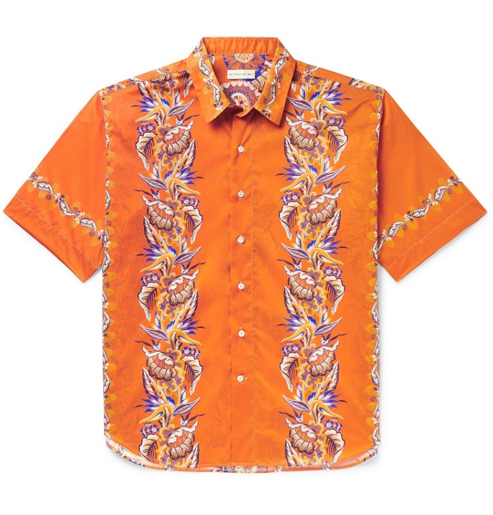 Photo: Etro - Printed Cotton Shirt - Orange