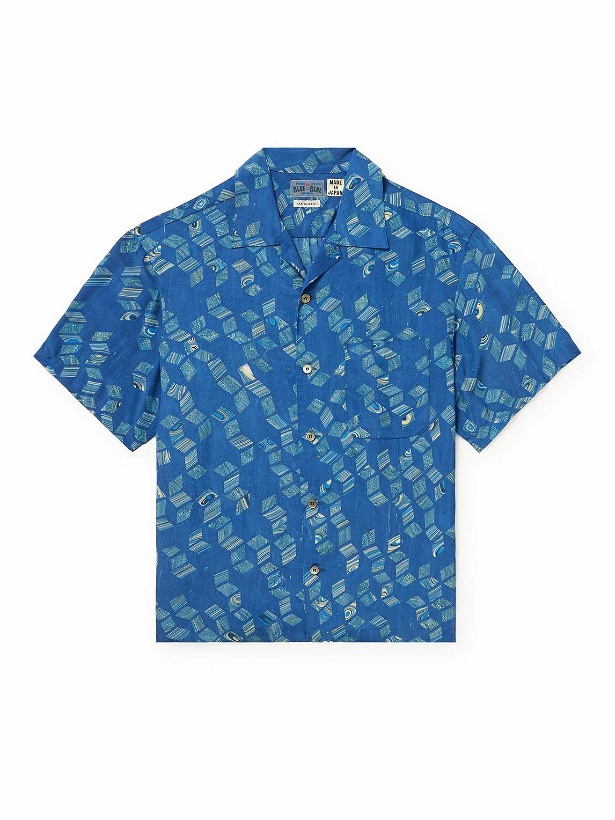 Photo: Blue Blue Japan - Convertible-Collar Printed Voile Shirt - Blue