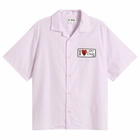 TTT MSW Women's I Love My Dog Half Sleeve Shirt in Pink Stripe