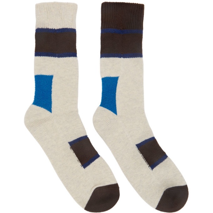 Photo: Sacai Brown Horizontal Stripe Socks