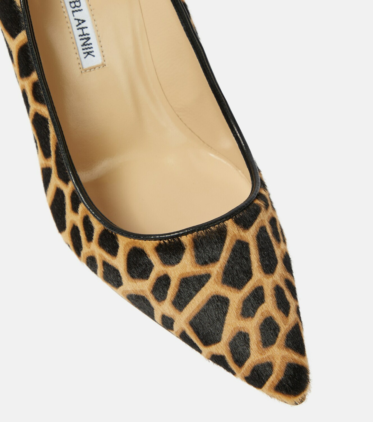 Manolo Blahnik BB 90 giraffe-printed calf hair pumps