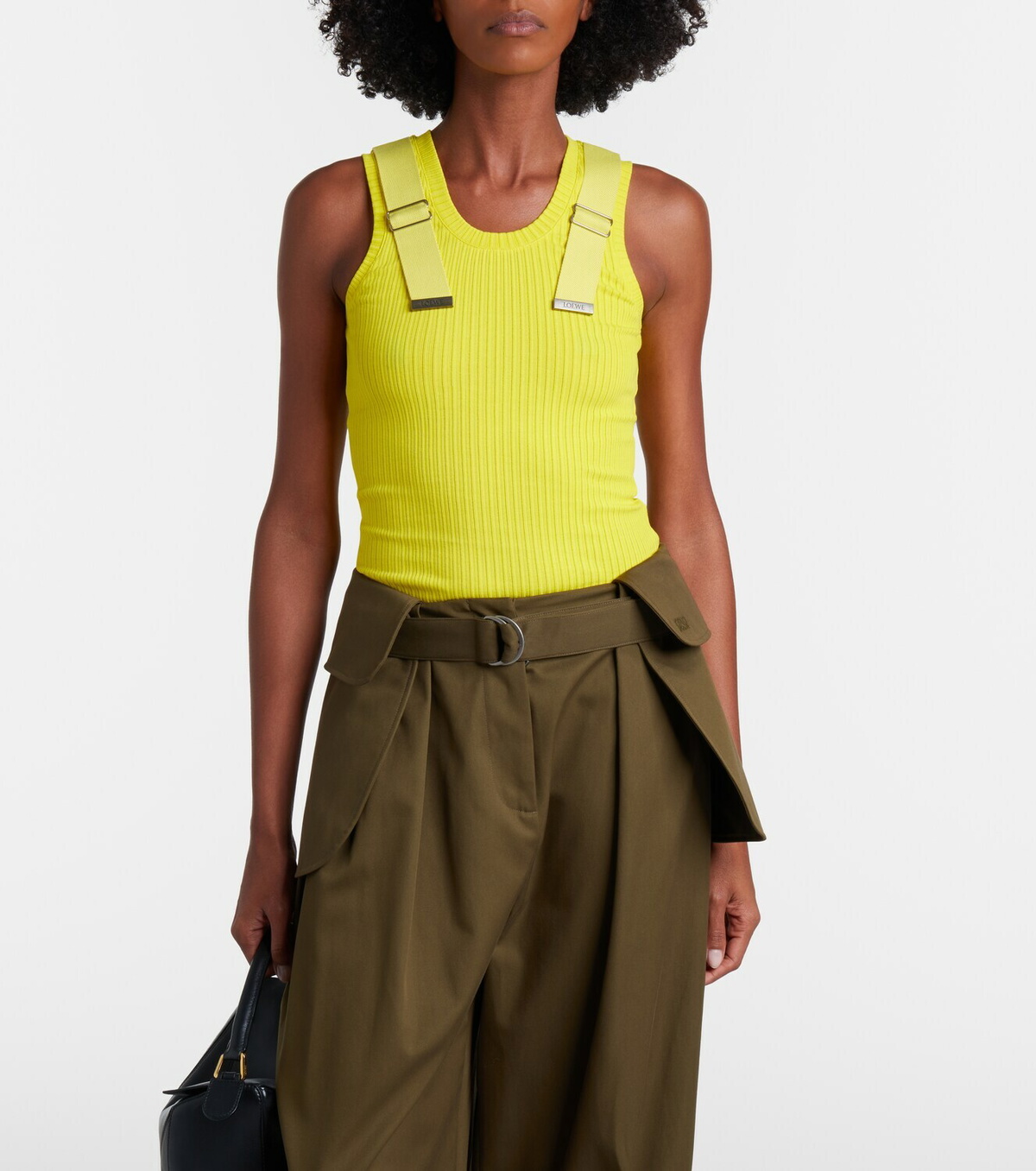 Loewe Ribbed-knit cotton-blend tank top