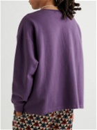 BODE - Ric Rac-Trimmed Cotton-Jersey Sweatshirt - Purple