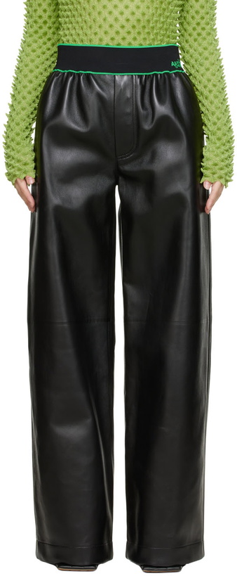 Photo: Bottega Veneta Black Leather Trousers