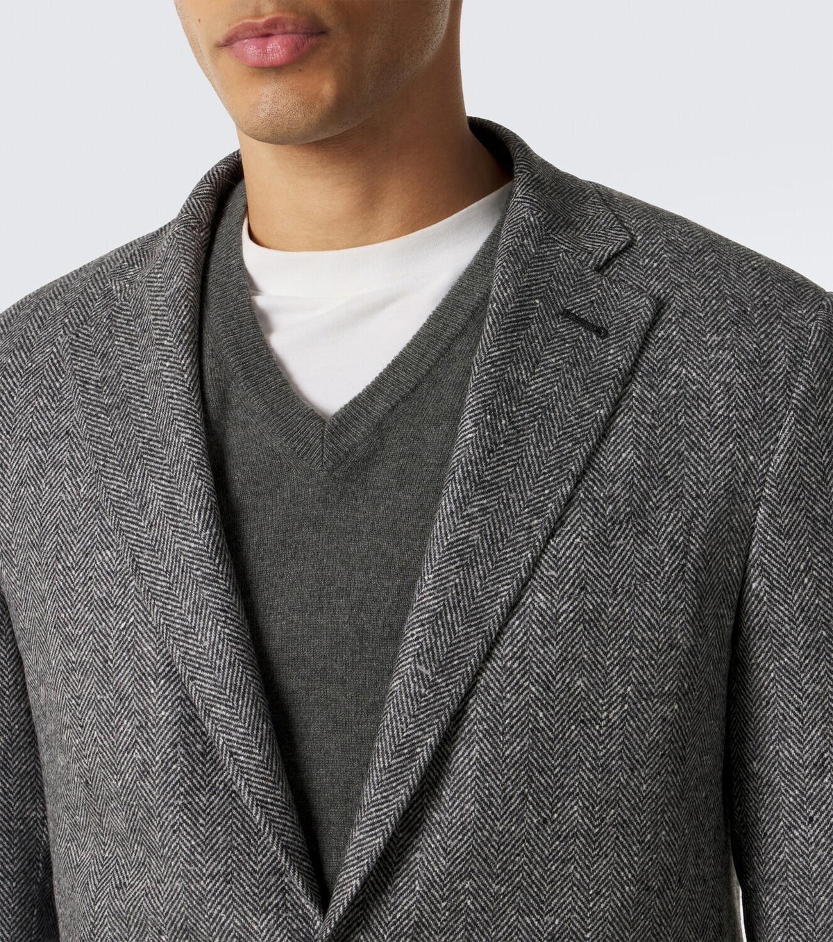 Canali Herringbone wool and cashmere blazer
