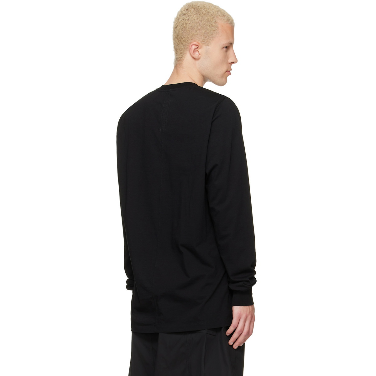 Rick Owens Black Tower Short Crewneck LS T-shirt