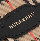 Burberry - Checked Twill and Leather Cardholder - Men - Tan