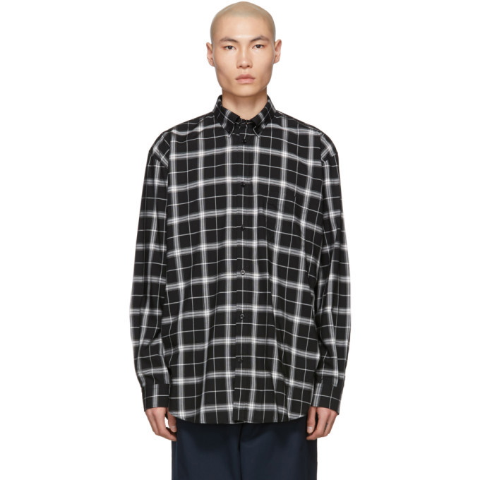 Photo: Balenciaga Black Light Check Logo Shirt