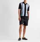 Beams Plus - Slim-Fit Striped Knitted Cotton Polo Shirt - Black